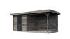 Lugarde Select Blokhut met overkapping Deventer 250x250cm + 300cm - Keteldruk Grijs