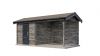 Lugarde Select Blokhut met overkapping Markelo 250x250cm + 300cm - Keteldruk Grijs