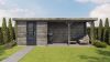 Lugarde Select Blokhut met overkapping Ede 250x250cm + 400cm - Keteldruk Grijs