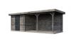 Lugarde Select Blokhut met overkapping Ede 250x250cm + 400cm - Keteldruk Grijs