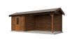 Lugarde Select Blokhut met overkapping Oldenzaal 250x250cm + 400cm - Keteldruk Bruin