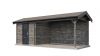 Lugarde Select Blokhut met overkapping Oldenzaal 250x250cm + 400cm - Keteldruk Grijs