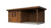 Lugarde Select Blokhut met overkapping Wageningen 300x250cm + 300cm - Keteldruk Bruin