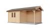 Lugarde Select Blokhut met overkapping Varsseveld 300x250cm + 300cm - Onbehandeld
