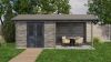 Lugarde Select Blokhut met overkapping Varsseveld 300x250cm + 300cm - Keteldruk Grijs