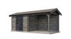 Lugarde Select Blokhut met overkapping Varsseveld 300x250cm + 300cm - Keteldruk Grijs