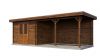 Lugarde Select Blokhut met overkapping Zandvoort 300x250cm + 400cm - Keteldruk Bruin