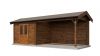 Lugarde Select Blokhut met overkapping Borne 300x250cm + 400cm - Keteldruk Bruin