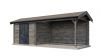 Lugarde Select Blokhut met overkapping Borne 300x250cm + 400cm - Keteldruk Grijs