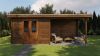 Lugarde Select Blokhut met overkapping Hilversum 300x300cm + 300cm - Keteldruk Bruin