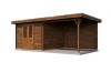 Lugarde Select Blokhut met overkapping Hilversum 300x300cm + 300cm - Keteldruk Bruin