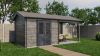 Lugarde Select Blokhut met overkapping Raalte 300x300cm + 300cm - Keteldruk Grijs
