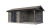 Lugarde Select Blokhut met overkapping Raalte 300x300cm + 300cm - Keteldruk Grijs