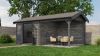 Lugarde Select Blokhut met overkapping Raalte 300x300cm + 300cm - Keteldruk Grijs