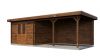 Lugarde Select Blokhut met overkapping Harderwijk 300x300cm + 400cm - Keteldruk Bruin