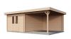 Lugarde Select Blokhut met overkapping Tiel 300x400cm + 300cm - Onbehandeld