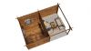 Lugarde Select Blokhut met overkapping Tiel 300x400cm + 300cm - Keteldruk Bruin