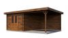 Lugarde Select Blokhut met overkapping Tiel 300x400cm + 300cm - Keteldruk Bruin