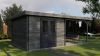 Lugarde Select Blokhut met overkapping Tiel 300x400cm + 300cm - Keteldruk Grijs