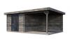 Lugarde Select Blokhut met overkapping Tiel 300x400cm + 300cm - Keteldruk Grijs