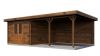 Lugarde Select Blokhut met overkapping Culemborg 300x400cm + 400cm - Keteldruk Bruin
