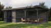 Lugarde Select Blokhut met overkapping Culemborg 300x400cm + 400cm - Keteldruk Grijs