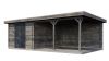 Lugarde Select Blokhut met overkapping Culemborg 300x400cm + 400cm - Keteldruk Grijs