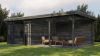 Lugarde Select Blokhut met overkapping Culemborg 300x400cm + 400cm - Keteldruk Grijs