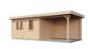 Lugarde Select Blokhut met overkapping Elst 400x300cm + 300cm - Onbehandeld