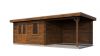 Lugarde Select Blokhut met overkapping Elst 400x300cm + 300cm - Keteldruk Bruin