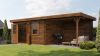 Lugarde Select Blokhut met overkapping Elst 400x300cm + 300cm - Keteldruk Bruin
