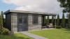 Lugarde Select Blokhut met overkapping Elst 400x300cm + 300cm - Keteldruk Grijs