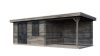 Lugarde Select Blokhut met overkapping Elst 400x300cm + 300cm - Keteldruk Grijs