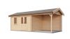 Lugarde Select Blokhut met overkapping Holten 400x300cm + 300cm - Onbehandeld