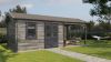 Lugarde Select Blokhut met overkapping Holten 400x300cm + 300cm - Keteldruk Grijs
