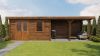 Lugarde Select Blokhut met overkapping Huissen 400x300cm + 400cm - Keteldruk Bruin