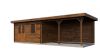 Lugarde Select Blokhut met overkapping Huissen 400x300cm + 400cm - Keteldruk Bruin