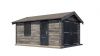Lugarde Select Blokhut Opheusden met garagedeur 350x500cm - Keteldruk Grijs