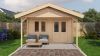 Lugarde Select Blokhut met overkapping Elburg 400x400cm + 200cm - Onbehandeld