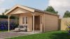 Lugarde Select Blokhut met overkapping Elburg 400x400cm + 200cm - Onbehandeld