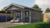 Lugarde Select Blokhut met overkapping Elburg 400x400cm + 200cm - Keteldruk Grijs