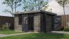 Lugarde Select Blokhut Groenlo met garagedeur 400x400cm - Keteldruk Grijs