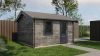 Lugarde Select Blokhut Maurik met garagedeur 400x400cm - Keteldruk Grijs