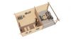 Lugarde Select Blokhut met overkapping Wehl 400x400cm + 300cm - Onbehandeld
