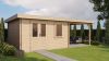Lugarde Select Blokhut met overkapping Wehl 400x400cm + 300cm - Onbehandeld