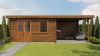 Lugarde Select Blokhut met overkapping Wehl 400x400cm + 300cm - Keteldruk Bruin