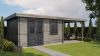 Lugarde Select Blokhut met overkapping Wehl 400x400cm + 300cm - Keteldruk Grijs