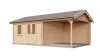 Lugarde Select Blokhut met overkapping Oosterbeek 400x400cm + 300cm - Onbehandeld