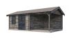 Lugarde Select Blokhut met overkapping Oosterbeek 400x400cm + 300cm - Keteldruk Grijs