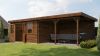 Lugarde Select Blokhut met overkapping Didam 400x400cm + 400cm - Keteldruk Bruin